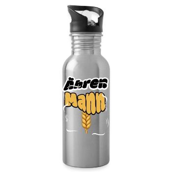 Ears of corn man funny wheat saying for farmers - Water bottle with straw - silver - Right
