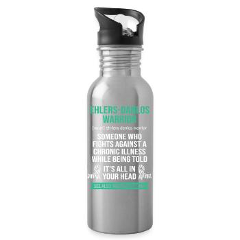 EDS Ehlers-Danlos Syndrome HSD - Water bottle with straw - silver - Right