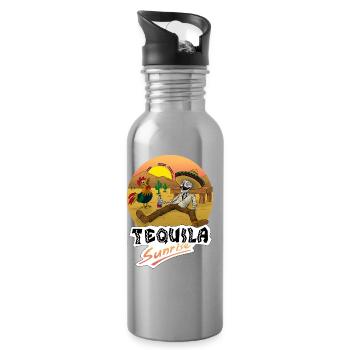 Tequila Sunrise - Trinkflasche mit integriertem Trinkhalm - Lightsilver - Rechts