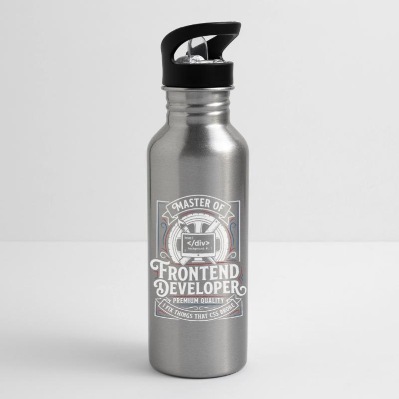 Frontend Master: CSS HTML Art Water bottle with straw
