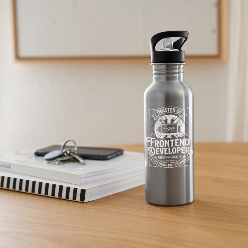 Frontend Master: CSS HTML Art Water bottle with straw