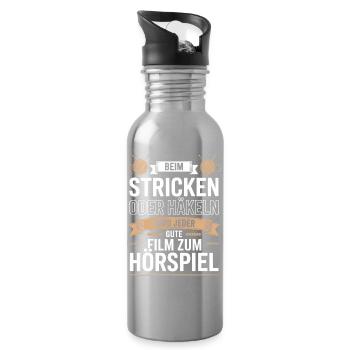 Beim Stricken oder Häkeln Filmhörspiel - Trinkflasche mit integriertem Trinkhalm - Lightsilver - Rechts