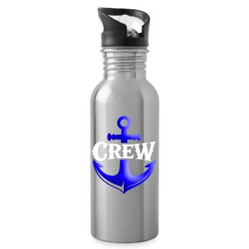 Ankercrew lettering - Water bottle with straw - silver - Right