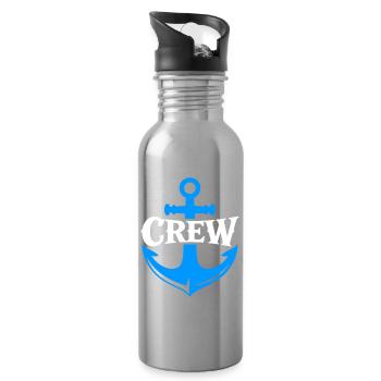 Anker Crew Nautikal Logo - Trinkflasche mit integriertem Trinkhalm - Lightsilver - Rechts