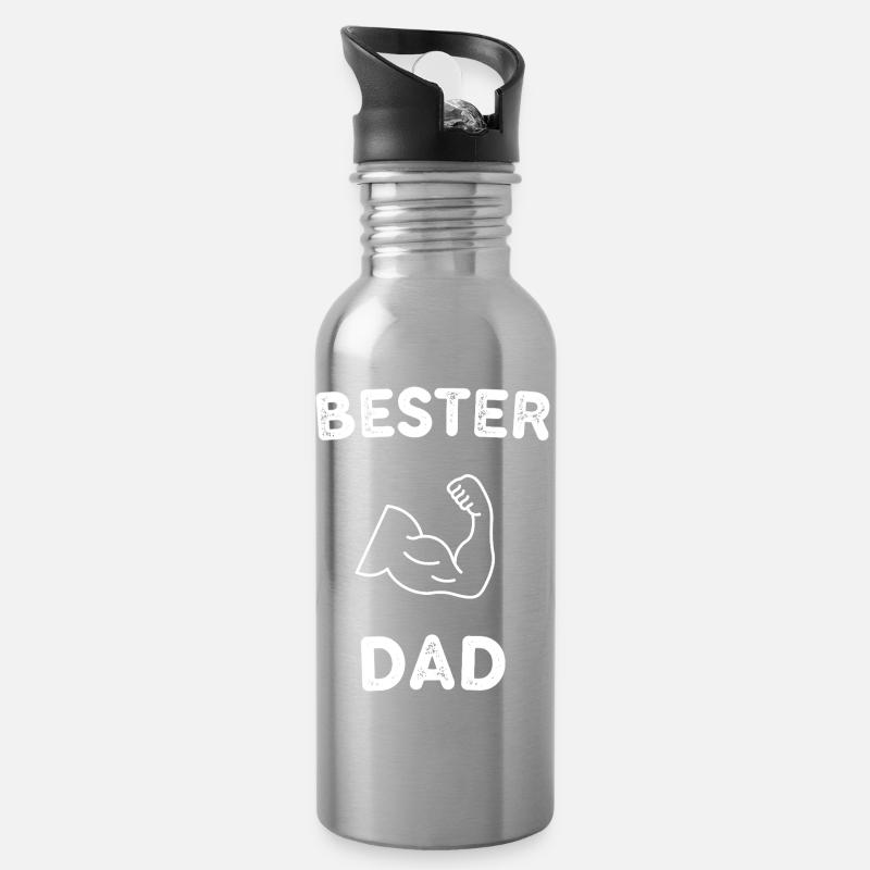 Meilleur Papa - Gourde avec paille intégrée - argent clair