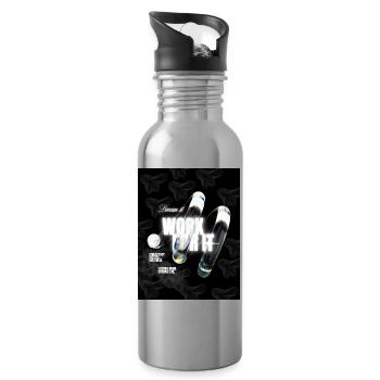 Dream It Work For It|T-Shirt MotivationGoalsSucces - Water bottle with straw - silver - Right