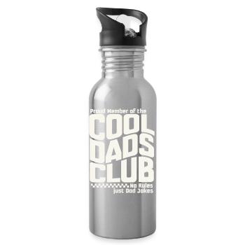 Club des papas cool - Cadeau de la fête des pères des papas - Gourde avec paille intégrée - argent clair - Droite