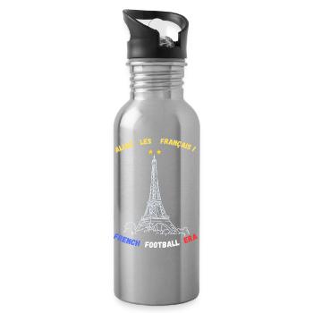 Allez les Français – French Football Era Style Vin - Gourde avec paille intégrée - argent clair - Droite