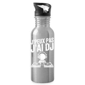 JE_PEUX_PAS_J-AI_DJ - Gourde avec paille intégrée - argent clair - Droite
