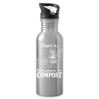 Humour Jardinage : Tu Vas Au Compost ! - Gourde avec paille intégrée - argent clair - Droite