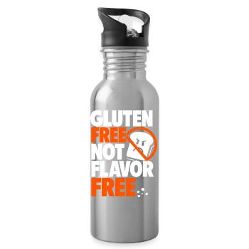 Gluten Free Not Flavor Free - Water bottle with straw - silver - Right