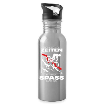 Fahrradhelden gegen schlechte Zeiten - Trinkflasche mit integriertem Trinkhalm - Lightsilver - Rechts