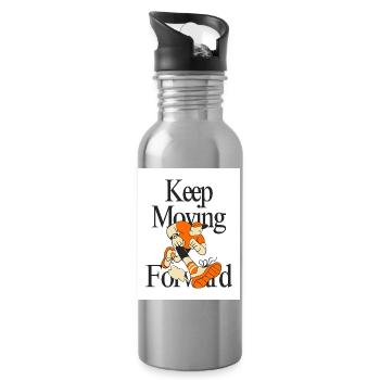Running Theme Keep Moving Forward - Water bottle with straw - silver - Right
