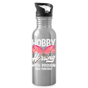Hobby Horsing Passion Imagination - Water bottle with straw - silver - Right
