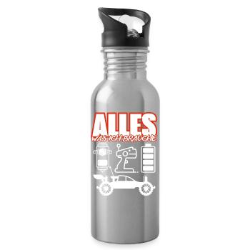 Alles Was Ich Brauche – RC Auto Basics - Trinkflasche mit integriertem Trinkhalm - Lightsilver - Rechts