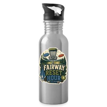 FAIRWAY RESET HOUR - Trinkflasche mit integriertem Trinkhalm - Lightsilver - Rechts