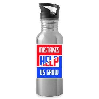 Mistakes Help Us Grow Lustig Motivational Wachstum - Trinkflasche mit integriertem Trinkhalm - Lightsilver - Rechts
