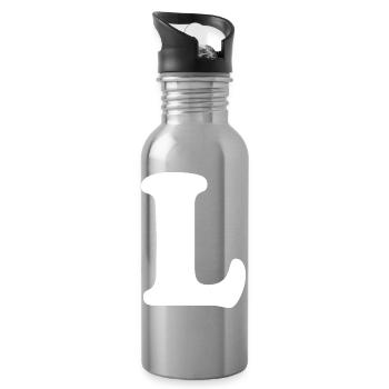 Large L Style Print | Point L | L Logo - Water bottle with straw - silver - Right