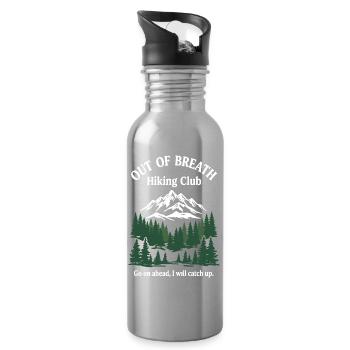 Out of Breath Hiking Club  - Water bottle with straw - silver - Right