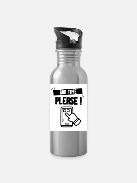 Add Time Please - Water bottle with straw - silver