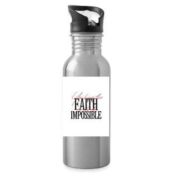Faith to Make the Impossible - Water bottle with straw - silver - Right