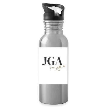 Schwarz_Gold_Minimalistisch_Modern_Junggesellen - Trinkflasche mit integriertem Trinkhalm - Lightsilver - Rechts