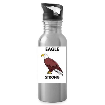 Eagle Strong Grafikthema - Trinkflasche mit integriertem Trinkhalm - Lightsilver - Rechts
