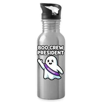 Boo Crew President Halloween Geist - Trinkflasche mit integriertem Trinkhalm - Lightsilver - Rechts