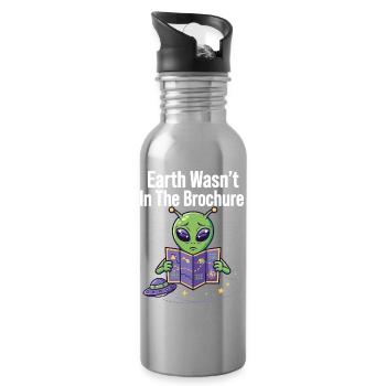 Earth Wasn’t In The Brochure Alien - Trinkflasche mit integriertem Trinkhalm - Lightsilver - Rechts