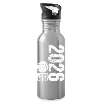 Basketball Meister Edition 2026 in weiß - Trinkflasche mit integriertem Trinkhalm - Lightsilver - Rechts
