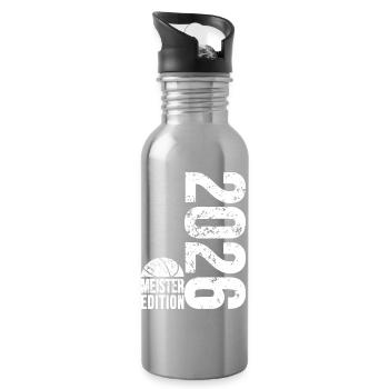 Basketball Meister Edition 2026 in weiß - Trinkflasche mit integriertem Trinkhalm - Lightsilver - Rechts