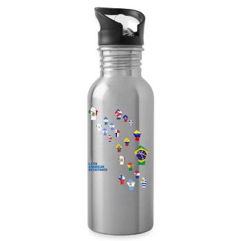 Lateinamerikanischer Widerstand - Trinkflasche mit integriertem Trinkhalm - Lightsilver - Rechts