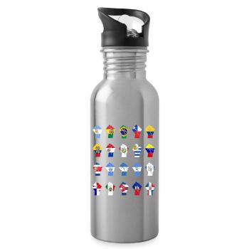 Lateinamerikanischer Widerstand - Trinkflasche mit integriertem Trinkhalm - Lightsilver - Rechts