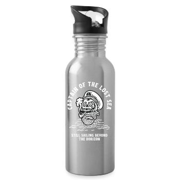 Captain Of The Lost Sea Pirat Skull Geschenk - Trinkflasche mit integriertem Trinkhalm - Lightsilver - Rechts