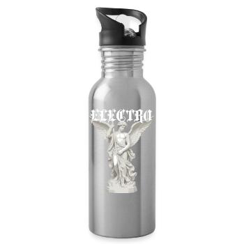 Elektro-Engel-Statue Gothic - Trinkflasche mit integriertem Trinkhalm - Lightsilver - Rechts