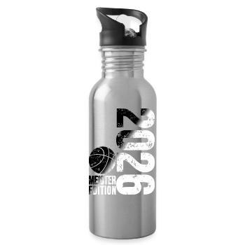 Basketball Master Shirt 2026, black and white - Water bottle with straw - silver - Right