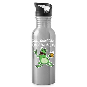 Sex Drugs and Frog N' Roll - Water bottle with straw - silver - Right