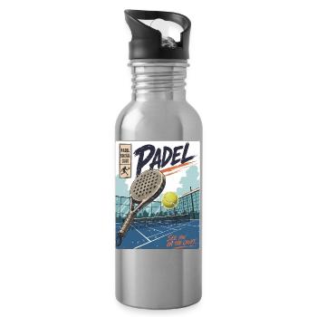 Padel Spieler & Court - Trinkflasche mit integriertem Trinkhalm - Lightsilver - Rechts