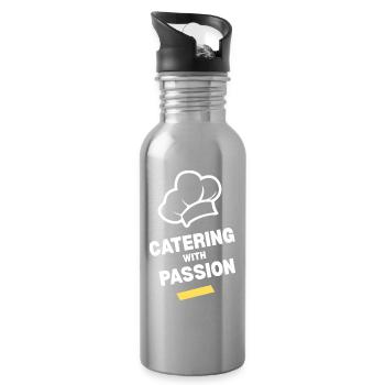 Wear Your Brand - Water bottle with straw - silver - Right