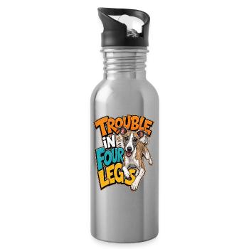 Whippet - Water bottle with straw - silver - Right