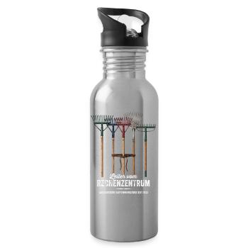 Rechenzentrum Gärtner Garten Gartenarbeit - Trinkflasche mit integriertem Trinkhalm - Lightsilver - Rechts