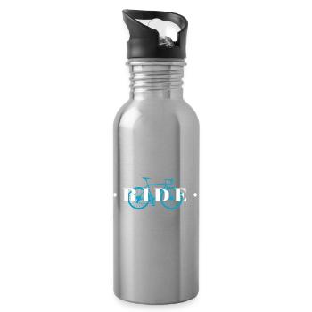Ride a bike - Water bottle with straw - silver - Right