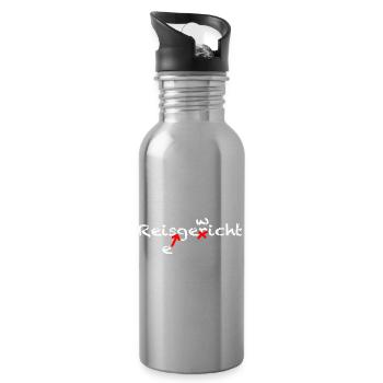 Reisgericht Reisegewicht, Wortspiel Korrektur - Trinkflasche mit integriertem Trinkhalm - Lightsilver - Rechts