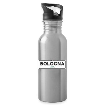 Bologna place name sign - Water bottle with straw - silver - Right
