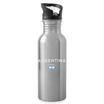 Drapeau de l’Argentine, fierté argentine - Gourde avec paille intégrée - argent clair - Droite