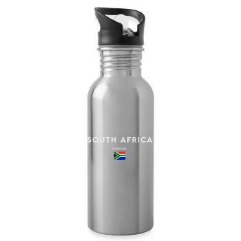 South African flag, South African pride - Water bottle with straw - silver - Right