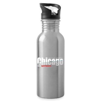 Dynamic Sport Design with Modern Sharpness - Water bottle with straw - silver - Right