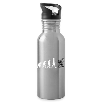 Bigfoot Sasquatch Hide And Seek Sayings - Water bottle with straw - silver - Right
