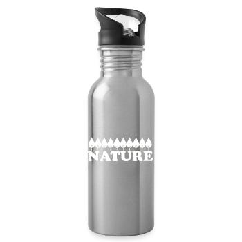 Nature - Water bottle with straw - silver - Right