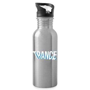 trance music logo design. - Water bottle with straw - silver - Right
